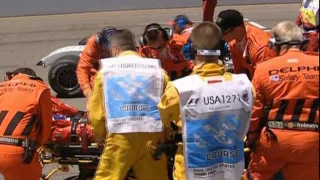 MT89 Formula1 2004 Indianapolis GP Ralf Schumacher crashes hard
