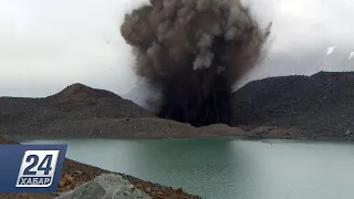 В Заилийском Алатау взорвали моренное озеро