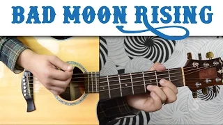 "Bad Moon Rising" Guitar Lesson + Tutorial | Easy 3-Chord Song w/ Strumming & TAB