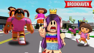 A DORA AVENTUREIRA INVADIU BROOKHAVEN😱 (Histórinha Roblox)