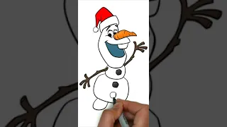 #shorts Как нарисовать снеговика Олафа из мультика Холодное сердце, рисунки для детей на новый год