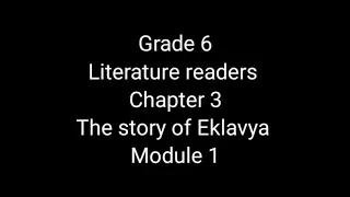 The story of Eklavya  Grade 6 ENGLISH