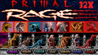 Primal Rage ● SEGA 32X ● Все спецприёмы, добивания и концовки (all moves, fatalities & epilogs)