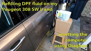 Peugeot 308 SW refilling DPF fluid and resetting the computer using Diagbox