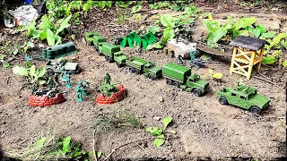 Army Men: Convoy Ambush Green Vs Tans Stop Motion (Warfare Series Ep4)