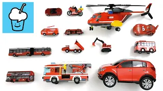 Red vehicles collection with tomica siku Lego Disney cars トミカ