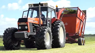 Ursus De Luxe 1614 Turbo in the field chopping Grass & Crops w/ Taarup 605 Forage Harvester | SOUND