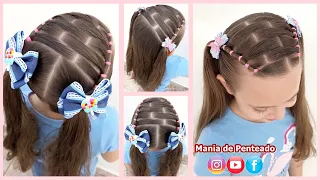 Penteado Infantil para Cabelo Solto ou Maria Chiquinha | Two Ponytails Hairstyle for Girls