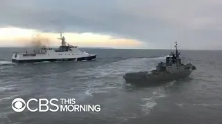 Russia opens fire and seizes 3 Ukrainian vessels near Crimea