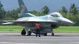 USAF and Indonesian F-16's takeoff during exercise Cope West 18