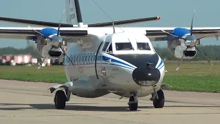 Самолёт L-410 UVP-E20, руление, взлёт, демонстрационный полёт, посадка. Форум "Армия-2021", Кубинка.