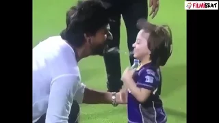 Shahrukh Khan’s son Abram spits water on him, watch video | filmibeat