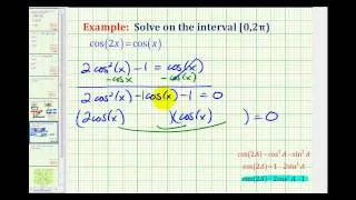 Example 1:  Solve a Trig Equation Using a Double Angle Identity