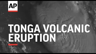 Animation of Tonga volcanic eruption