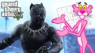 BLACK PANTHER VS PINK PANTHER !!! GTA V MODS