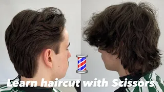 Learn haircut with scissors tutorial #scissors #bestbarber #menhaircuts #hairsalon #boyshairstyle