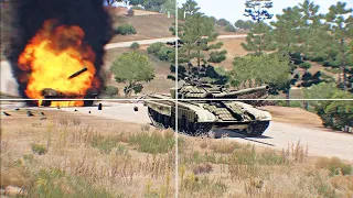 New Ukrainian Javelin Anti-Tank Guided Missile System Destroyed Russian T-80 Tanks Column-ARMA 3