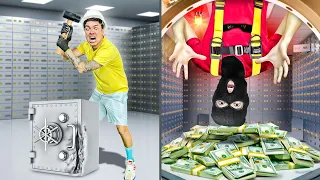 ROMPIENDO CAJAS FUERTES DE $10 VS $10.000 DÓLARES !!