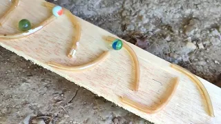 Marble run race ASMR 🌟 Round and round transparent tunnel, colorful elevatorand usual wooden slope