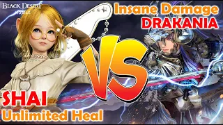 Drakania Insane Damage vs Shai Ulimited Heal Arena Gameplay ! - Black Desert Mobile