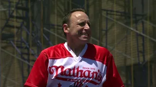 Joey Chestnut's legendary introduction before the 2022 Nathan's Famous Hot Dog Eating Contest 👏
