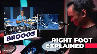 Right Foot Explained | Larnell Lewis Hears "Enter Sandman" For The First Time (Drumeo) | Reaction