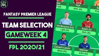 FPL TEAM SELECTION REVEAL Gameweek 4 | Werner OUT?! | Fantasy Premier League Tips 2020/21