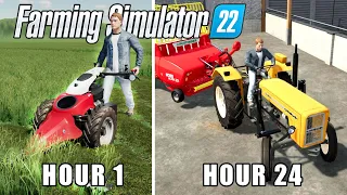 I Spent 24 Hours On A Flat Map With $0... 🚜 Ep. 1 👉 Farming Simulator 2022