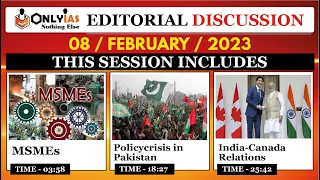 08 February 2023, Editorial And Newspaper Analysis, MSMEs, Canada-India, Pakistan In Crises