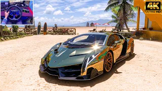 [$3.5 M] Golden Lamborghini Veneno Roadster | Forza Horizon 5 | Logitech g29 gameplay