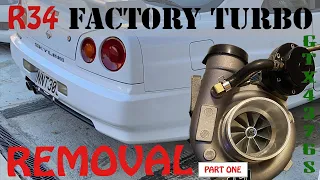 SKYLINE - R34 GTT Factory Turbo Removal and Upgrade - Part 1