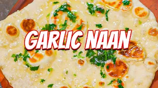 Fluffy naan with garlic cilantro butter