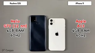 iPhone 11 vs Realme C25 Speed Test, Camera Test, Display Test