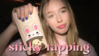 ASMR sticky tapping, setting and breaking the pattern 🍯 very tingly