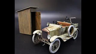 Ford Model T 1917 Vickers MG Outhouse 1/35 Scale Model Kit Build Review Weathering ICM 35607 35800