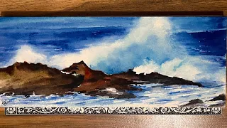 How To Paint Sea Waves In Watercolor Painting Tutorial Of Ocean Scenes