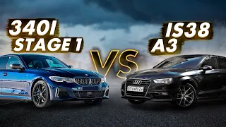 ЛЮТАЯ Audi a3 is38 400ЛС ПРОТИВ  BMW 340i g20 jb4.