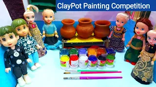 ClayPot Painting Competition Semma Semma😱/ My Barbie Shows