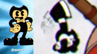 Cuphead All Bosses WIth One Axe Hit With Bendy
