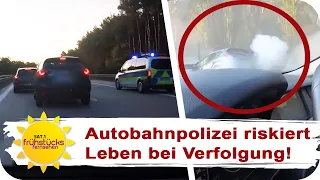 Verfolgungsjagd mit 200km/h: Autounfall auf der Autobahn | SAT.1 Frühstücksfernsehen