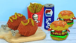 FAST FOOD : Fried Chicken drumsticks and Burger in Magnet Cooking !!