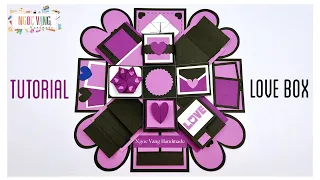 (Tutorial) Purple Explosion Box || Purple LOVE BOX - NGOC VANG Handmade