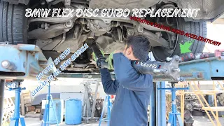 BMW driveline guibo flex disc removal replacement vibration during acceleration broken disc