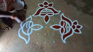 Ganesh chaturthi special flowervillaku kolam7*1 puratasimadham kolamvinayagar chaturthi kolam rango