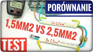 Current resistance of YDYp 1.5 mm2 and 2.5 mm2 electric wires - comparison, test, experiment