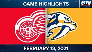 NHL Game Highlights | Red Wings vs. Predators – Feb. 13, 2021