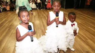 adorable Flower Girls Performs you raise me up"  to their parents wedding