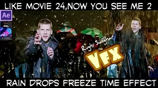 Rain drops freeze time vfx