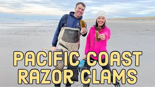How To Catch Razor Clams on the Oregon Coast - Foraging - Razor Clam Recipe - Easy Dinner