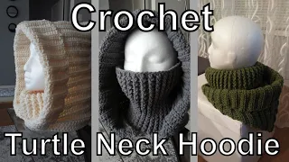 Crochet Turtle Neck Hoodie